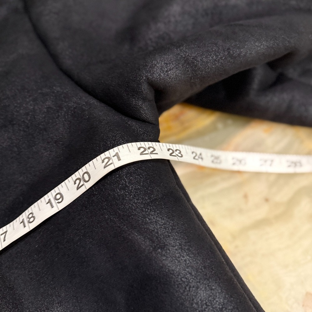 Abercrombie & Fitch Womens Relaxed Vegan Suede Aviator Jacket Lined Black Medium - Picture 4 of 5